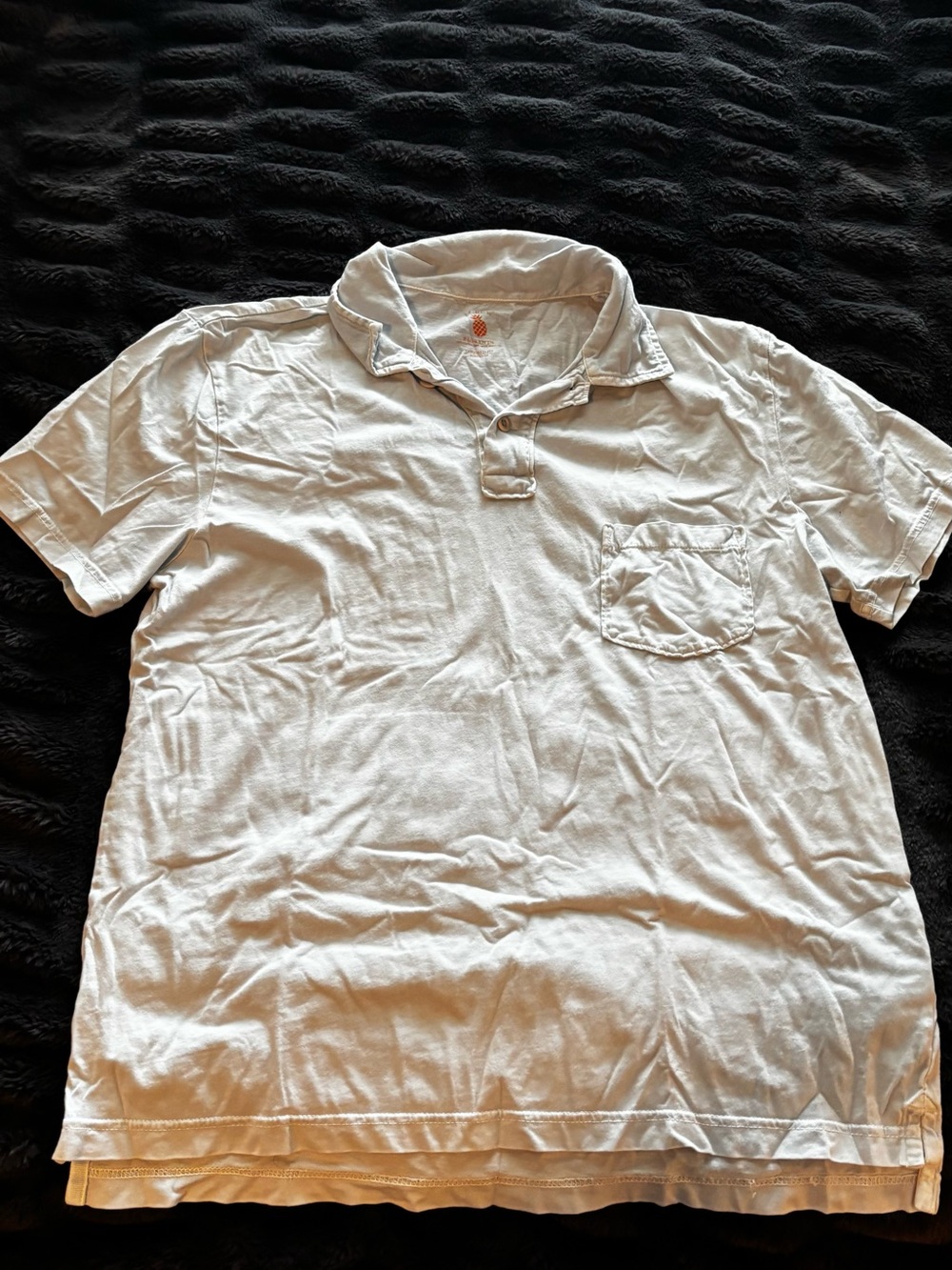 J. Crew White Short-Sleeve Polo with Chest Pocket